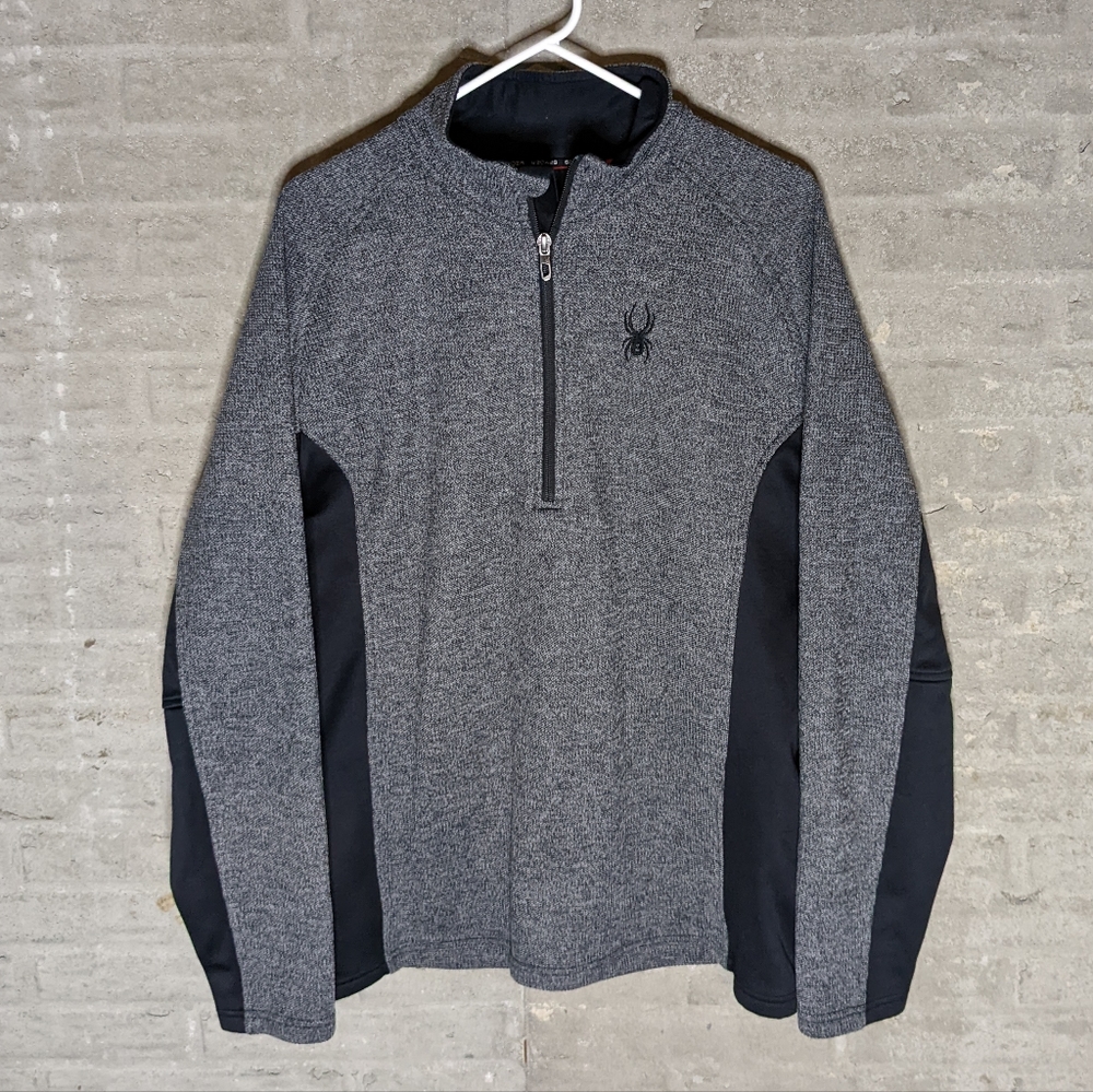 Spyder Men's Half Zip Knit Sweater Gray Size XL